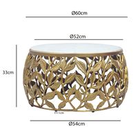 Couchtisch 60cm Marmor Wohnzimmertisch Alu Sofatisch Beistelltisch Rund Modern – Ansicht 3