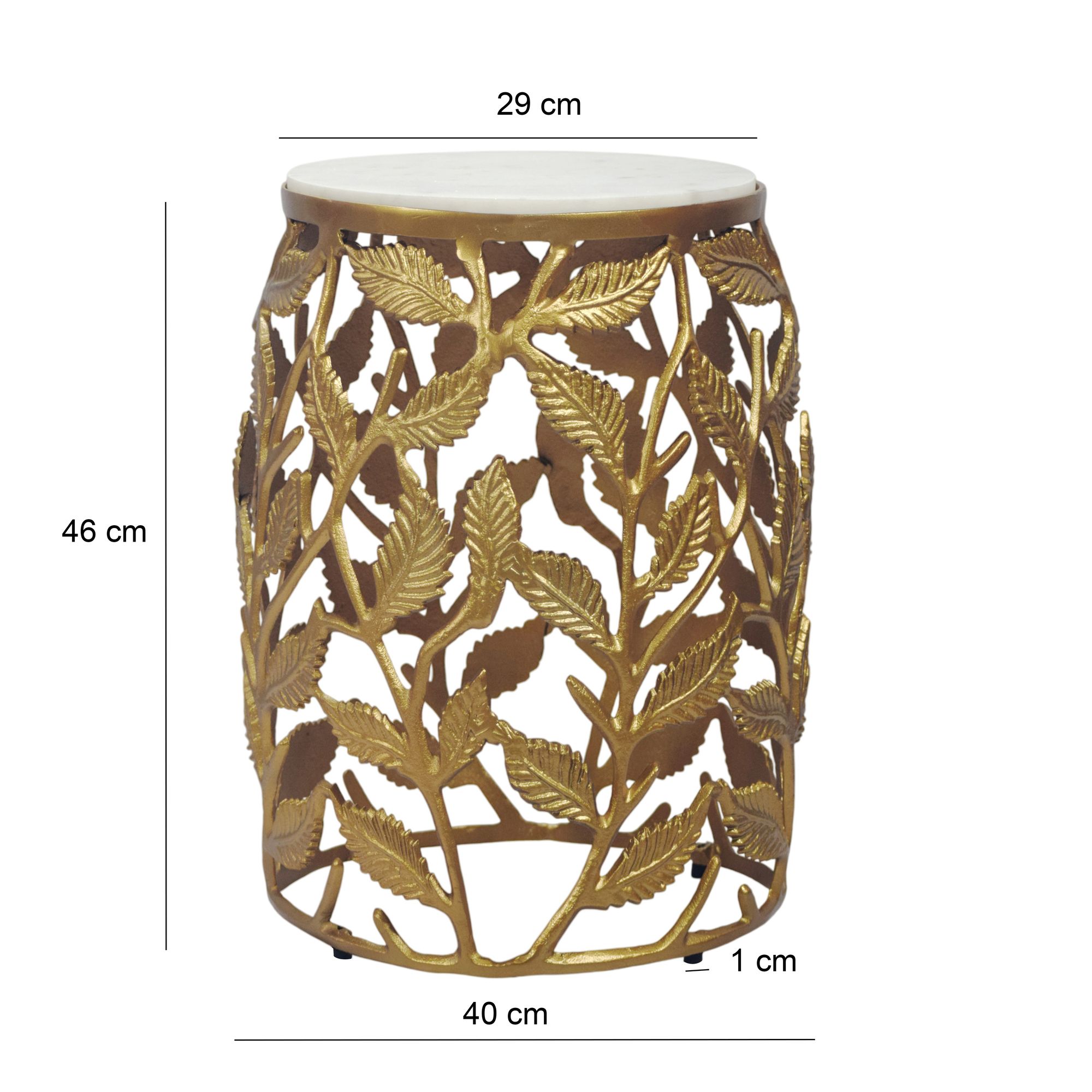 FineBuy Beistelltisch 40cm mit weißer Marmor Tischplatte - Couchtisch klein rund - Sofatisch Alu modern - Wohnzimmertisch Aluminium - Design Tisch Metallgestell Handmade | Farbe: Gold FineBuy Beistelltisch 40cm mit weißer Marmor Tischplatte - Couchtisch klein rund - Sofatisch Alu modern - Wohnzimmertisch Aluminium - Design Tisch Metallgestell Handmade | Farbe: Gold