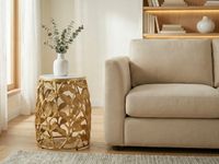 Beistelltisch 40cm Marmor Wohnzimmertisch Alu Sofatisch Couchtisch Rund Metall – Ansicht 2