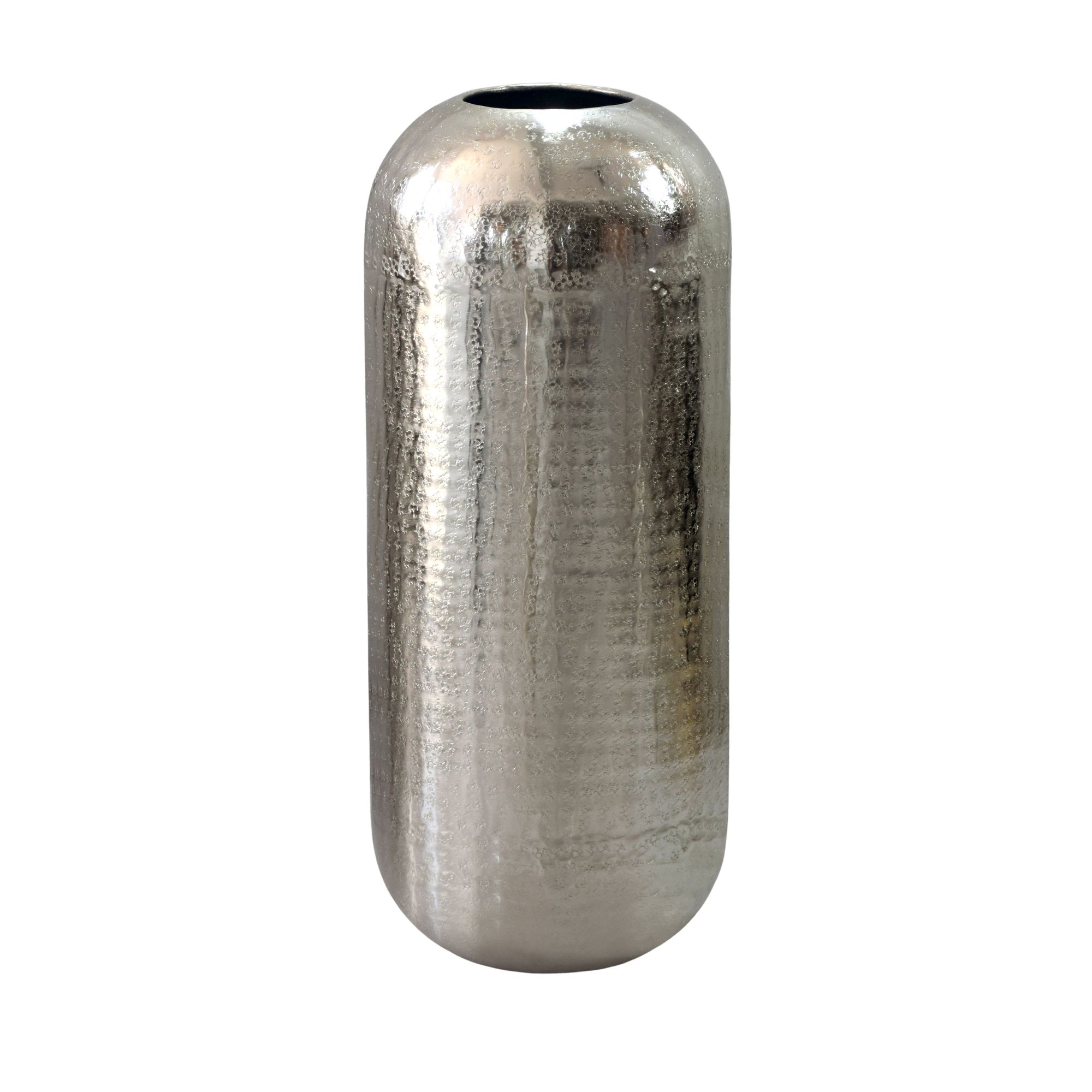 Vase Aluminium Silber Blumenvase Bodenvase Wohndeko Rund Dekovase Metall Deko – Ansicht 6