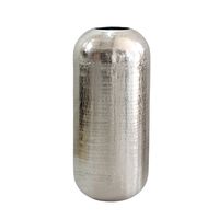 Vase Aluminium Silber Blumenvase Bodenvase Wohndeko Rund Dekovase Metall Deko – Ansicht 6