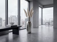 Vase Aluminium Silber Blumenvase Bodenvase Wohndeko Rund Dekovase Metall Deko – Ansicht 2