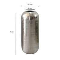Vase Aluminium Silber Blumenvase Bodenvase Wohndeko Rund Dekovase Metall Deko – Ansicht 3