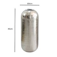 Vase Aluminium Silber Blumenvase Bodenvase Wohndeko Rund Dekovase Metall Deko – Ansicht 3