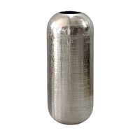 Vase Aluminium Silber Blumenvase Bodenvase Wohndeko Rund Dekovase Metall Deko – Ansicht 6