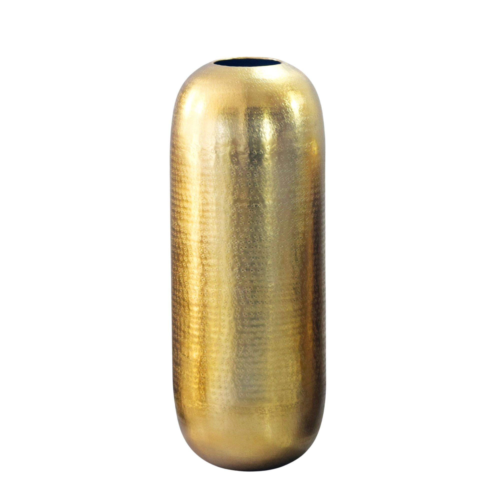Vase Aluminium Gold Blumenvase Bodenvase Wohndeko Groß Rund Dekovase Metall Deko – Ansicht 6