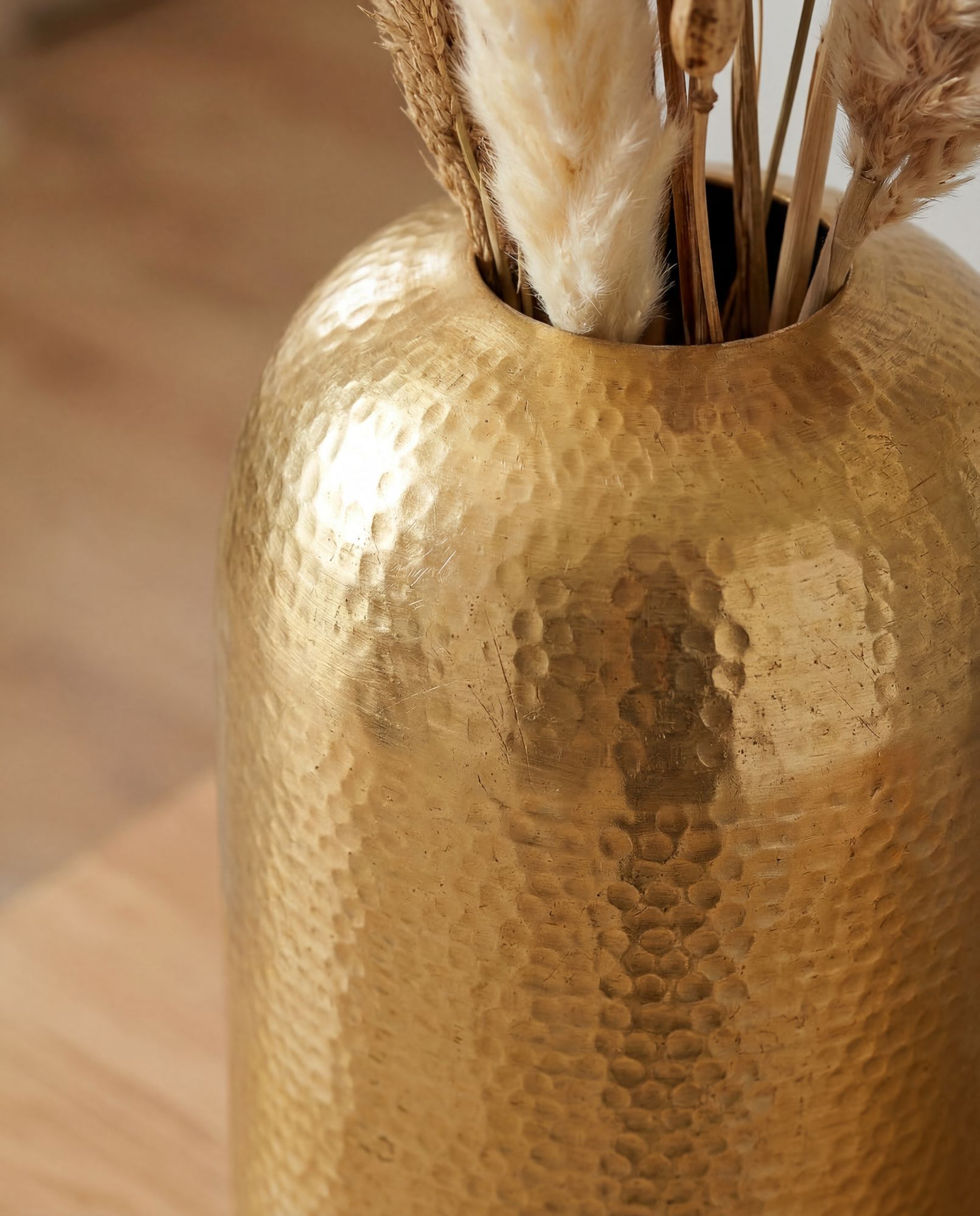 Vase Aluminium Gold Blumenvase Bodenvase Wohndeko Groß Rund Dekovase Metall Deko – Ansicht 5