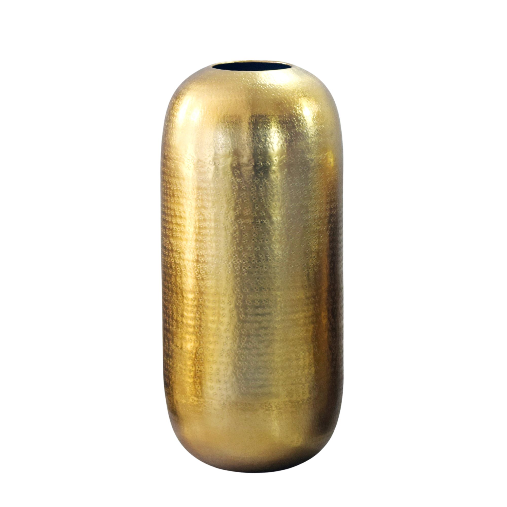 Vase Aluminium Gold Blumenvase Bodenvase Wohndeko Groß Rund Dekovase Metall Deko – Ansicht 6