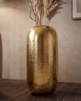 Vase Aluminium Gold Blumenvase Bodenvase Wohndeko Groß Rund Dekovase Metall Deko – Ansicht 4
