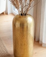 Vase Aluminium Gold Blumenvase Bodenvase Wohndeko Groß Rund Dekovase Metall Deko – Ansicht 5