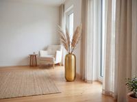 Vase Aluminium Gold Blumenvase Bodenvase Wohndeko Groß Rund Dekovase Metall Deko – Ansicht 2