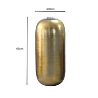 Vase Aluminium Gold Blumenvase Bodenvase Wohndeko Groß Rund Dekovase Metall Deko – Ansicht 3
