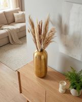 Vase Aluminium Gold Blumenvase Bodenvase Wohndeko Groß Rund Dekovase Metall Deko – Ansicht 4