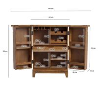 Hausbar Massivholz 65cm Barschrank Weinschrank aufklappbar Bar Möbel Handmade – Ansicht 3