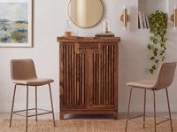 Hausbar Massivholz 65cm Barschrank Weinschrank aufklappbar Bar Möbel Handmade – Ansicht 2