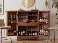 Hausbar Massivholz 65cm Barschrank Weinschrank aufklappbar Bar Möbel Handmade – Ansicht 1