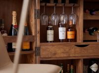 Hausbar Massivholz 65cm Barschrank Weinschrank aufklappbar Bar Möbel Handmade – Ansicht 4