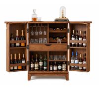 Hausbar Massivholz 65cm Barschrank Weinschrank aufklappbar Bar Möbel Handmade – Ansicht 6