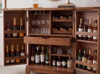 Hausbar Massivholz 65cm Barschrank Weinschrank aufklappbar Bar Möbel Handmade – Ansicht 5