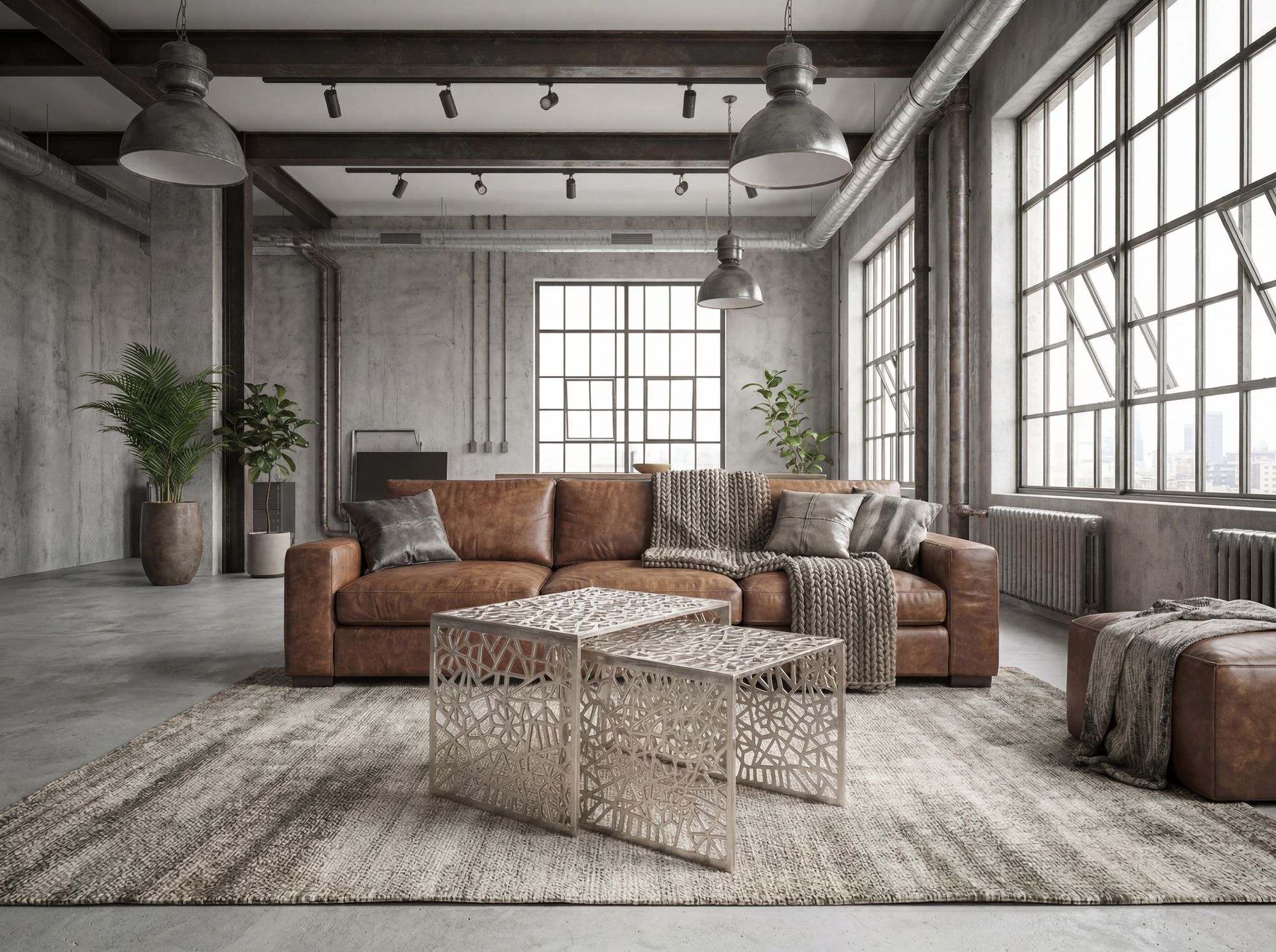 Satztisch 2er Set Couchtisch Aluminium Beistelltisch Metall Wohnzimmertisch Alu – Ansicht 2