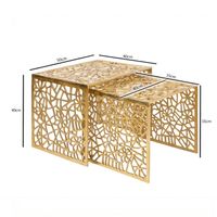Satztisch 2er Set Couchtisch Aluminium Beistelltisch Metall Wohnzimmertisch Alu – Ansicht 3
