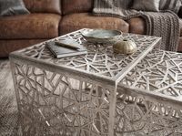 Satztisch 2er Set Couchtisch Aluminium Beistelltisch Metall Wohnzimmertisch Alu – Ansicht 5