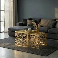 Satztisch 2er Set Couchtisch Aluminium Beistelltisch Metall Wohnzimmertisch Alu – Ansicht 1