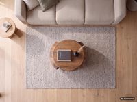 Couchtisch Mango Massivholz rund 60 cm Wohnzimmertisch Ablagefach Landhaus – Ansicht 4