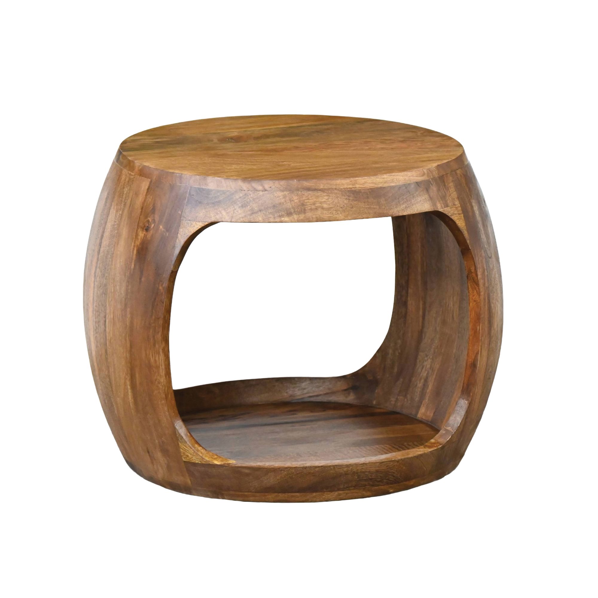 Beistelltisch 50cm Mango Massivholz rund Ablage Couchtisch Wohnzimmertisch – Ansicht 6