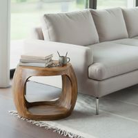 Beistelltisch 50cm Mango Massivholz rund Ablage Couchtisch Wohnzimmertisch – Ansicht 1