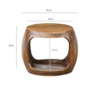 Beistelltisch 50cm Mango Massivholz rund Ablage Couchtisch Wohnzimmertisch – Ansicht 3