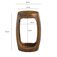 Beistelltisch Mango Massivholz rund 30cm Couchtisch mit Fach Wohnzimmertisch – Ansicht 3
