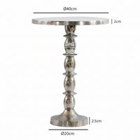 Beistelltisch Alu Silber 40cm Metall Couchtisch Wohnzimmertisch Dekotisch Tisch – Ansicht 3