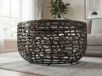 Couchtisch 60cm Alu Sofatisch Glas Wohnzimmertisch Beistelltisch Rund Metall – Ansicht 5