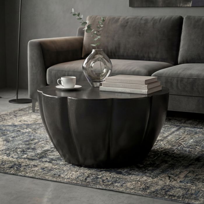 Couchtisch Aluminium 60cm Wohnzimmertisch Rund Sofatisch Beistelltisch Metall