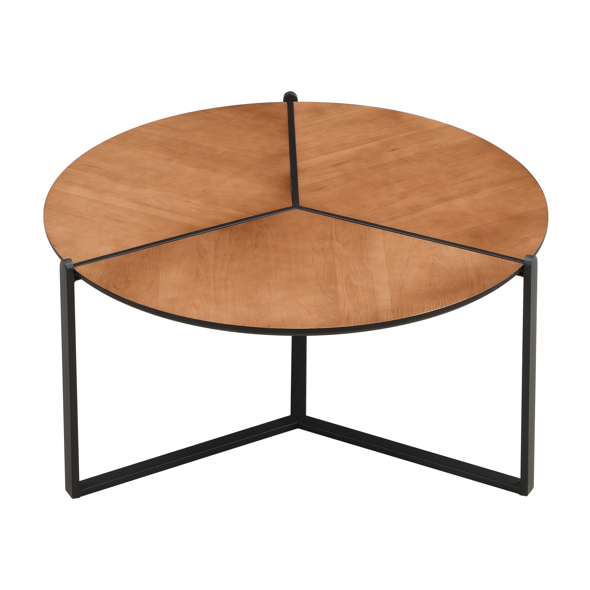 Couchtisch 80cm MDF Holzoptik Runder Sofatisch Wohnzimmertisch Beistelltisch – Ansicht 6