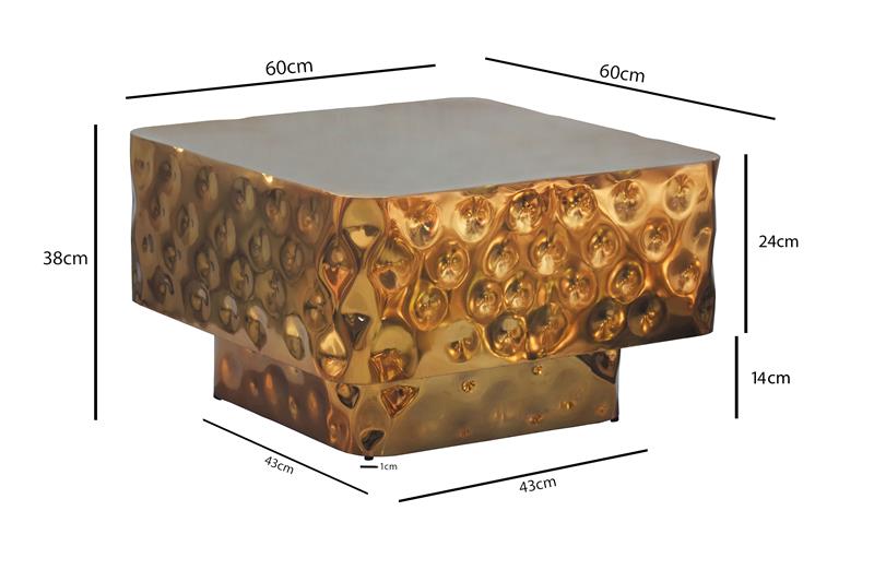 FineBuy Couchtisch Aluminium Quadratisch 60cm - Design Wohnzimmertisch Gehämmert - Moderner Loungetisch - Sofatisch Hammerschlag - Beistelltisch Wohnzimmer Handmade | Farbe: Gold FineBuy Couchtisch Aluminium Quadratisch 60cm - Design Wohnzimmertisch Gehämmert - Moderner Loungetisch - Sofatisch Hammerschlag - Beistelltisch Wohnzimmer Handmade | Farbe: Gold