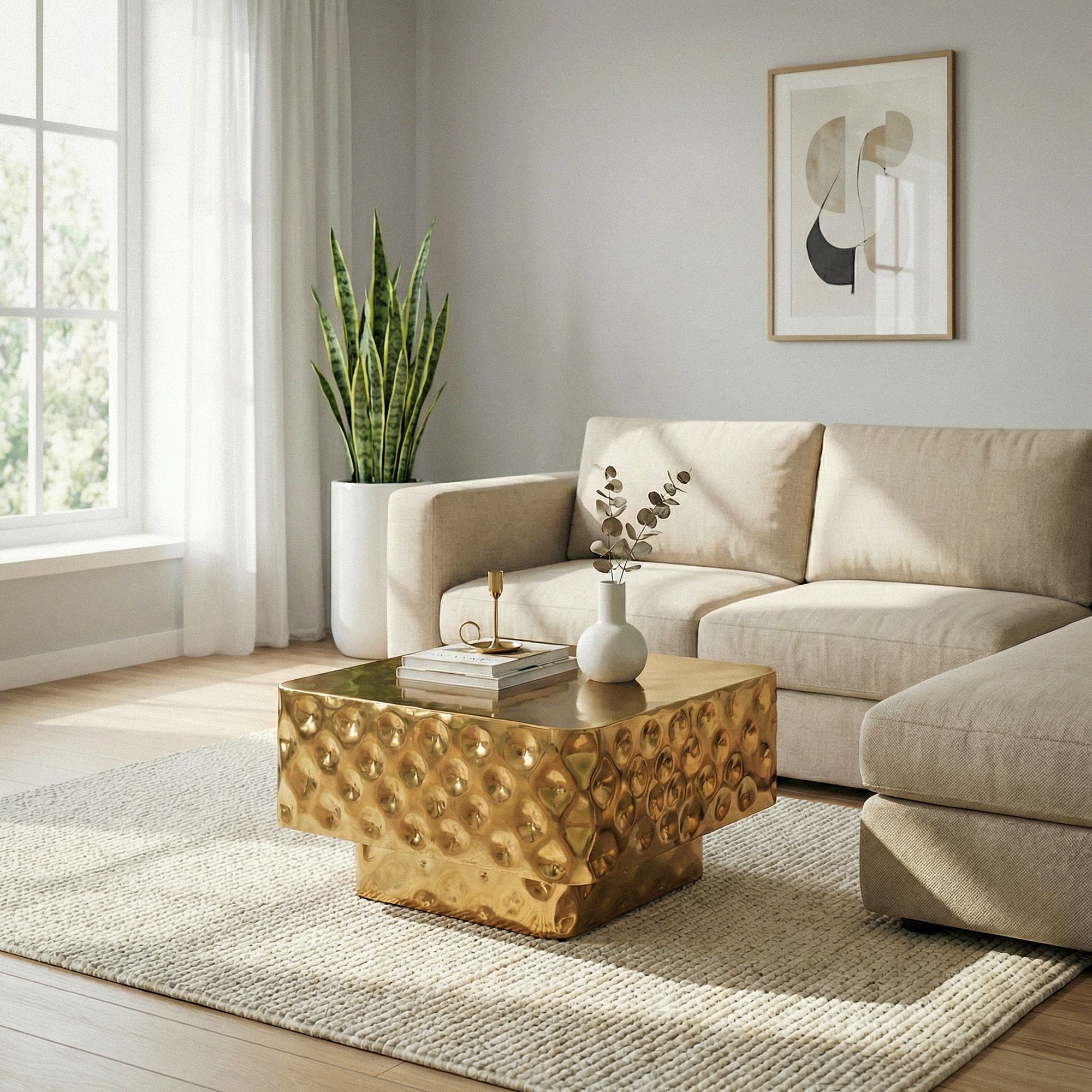 FineBuy Couchtisch Aluminium Quadratisch 60cm - Design Wohnzimmertisch Gehämmert - Moderner Loungetisch - Sofatisch Hammerschlag - Beistelltisch Wohnzimmer Handmade | Farbe: Gold FineBuy Couchtisch Aluminium Quadratisch 60cm - Design Wohnzimmertisch Gehämmert - Moderner Loungetisch - Sofatisch Hammerschlag - Beistelltisch Wohnzimmer Handmade | Farbe: Gold