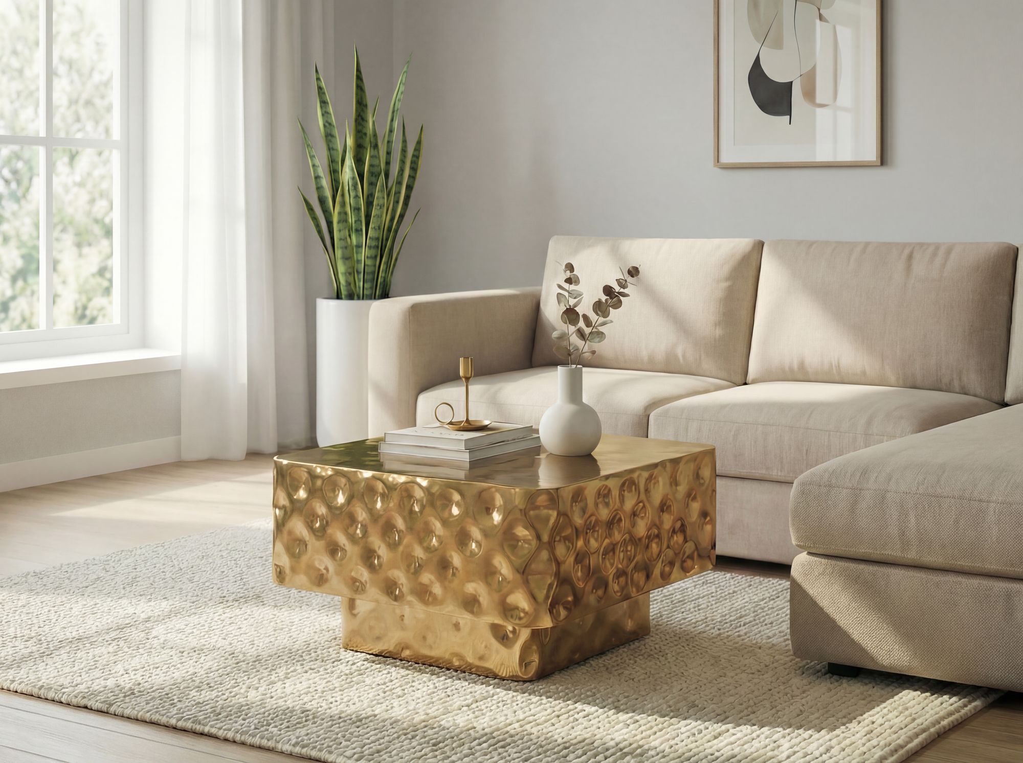 FineBuy Couchtisch Aluminium Quadratisch 60cm - Design Wohnzimmertisch Gehämmert - Moderner Loungetisch - Sofatisch Hammerschlag - Beistelltisch Wohnzimmer Handmade | Farbe: Gold FineBuy Couchtisch Aluminium Quadratisch 60cm - Design Wohnzimmertisch Gehämmert - Moderner Loungetisch - Sofatisch Hammerschlag - Beistelltisch Wohnzimmer Handmade | Farbe: Gold