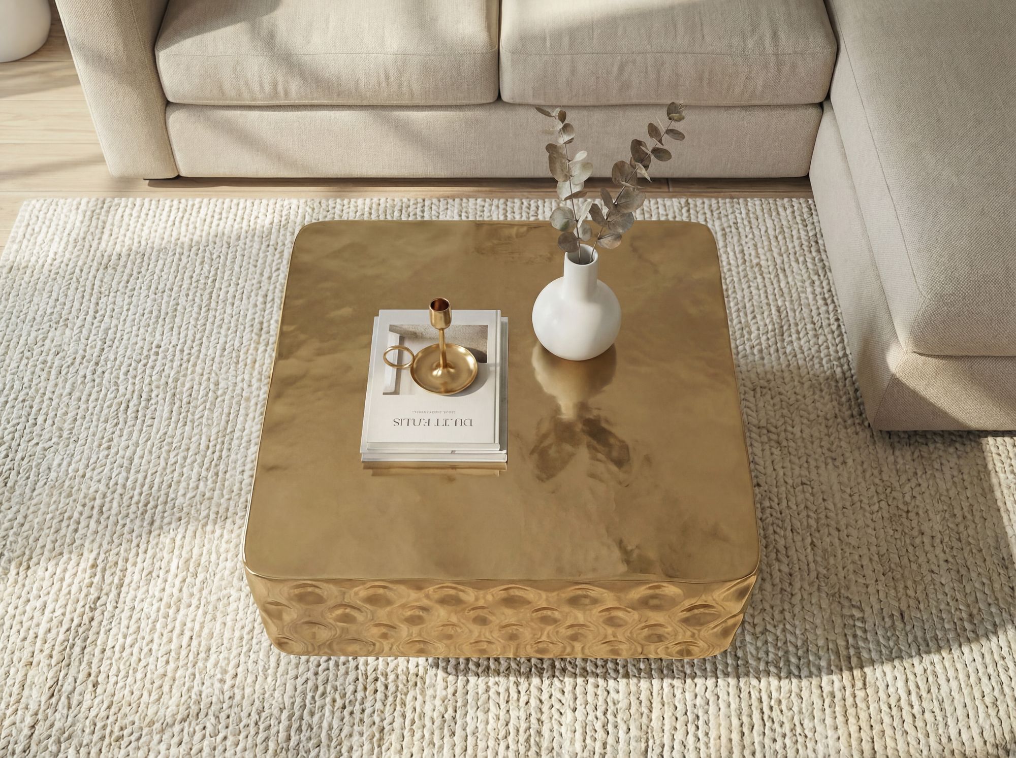 FineBuy Couchtisch Aluminium Quadratisch 60cm - Design Wohnzimmertisch Gehämmert - Moderner Loungetisch - Sofatisch Hammerschlag - Beistelltisch Wohnzimmer Handmade | Farbe: Gold FineBuy Couchtisch Aluminium Quadratisch 60cm - Design Wohnzimmertisch Gehämmert - Moderner Loungetisch - Sofatisch Hammerschlag - Beistelltisch Wohnzimmer Handmade | Farbe: Gold
