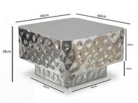 Couchtisch 60cm Sofatisch Metall Wohnzimmertisch Beistelltisch Hammerschlag Alu – Ansicht 3