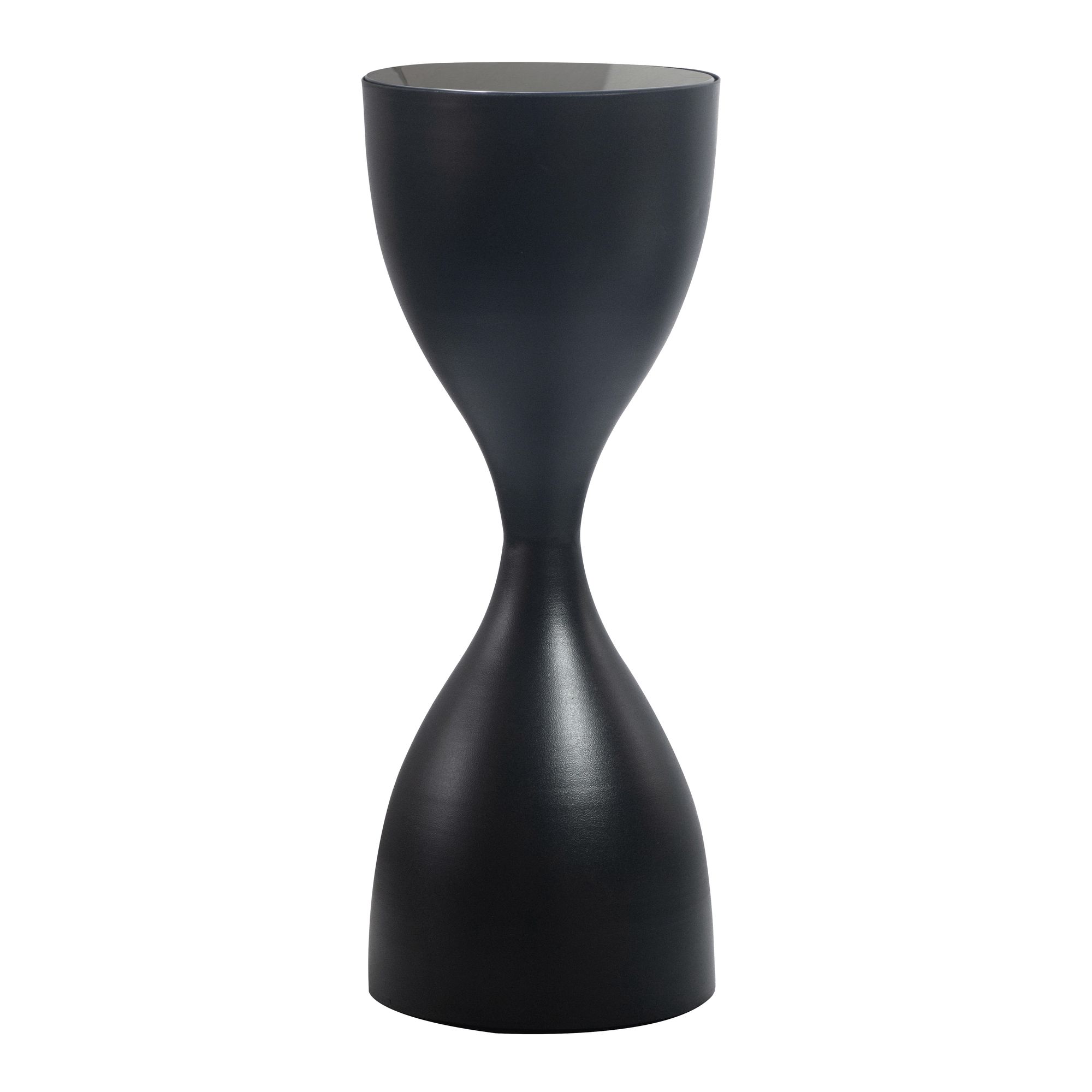 Beistelltisch Alu Glas 23cm Schwarz Wohnzimmertisch Couchtisch Anstelltisch Rund – Ansicht 6