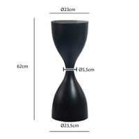 Beistelltisch Alu Glas 23cm Schwarz Wohnzimmertisch Couchtisch Anstelltisch Rund – Ansicht 3