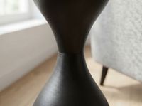 Beistelltisch Alu Glas 23cm Schwarz Wohnzimmertisch Couchtisch Anstelltisch Rund – Ansicht 5
