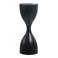 Beistelltisch Alu Glas 23cm Schwarz Wohnzimmertisch Couchtisch Anstelltisch Rund – Ansicht 6