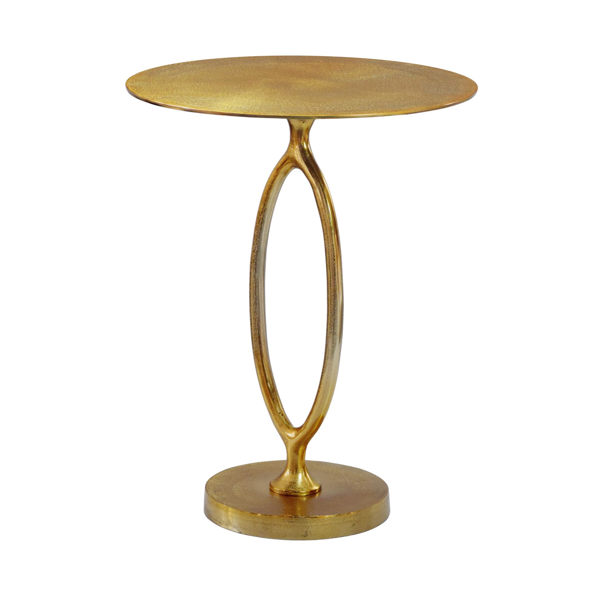Beistelltisch Alu Gold 44cm Rund Wohnzimmertisch Couchtisch Anstelltisch Metall – Ansicht 6