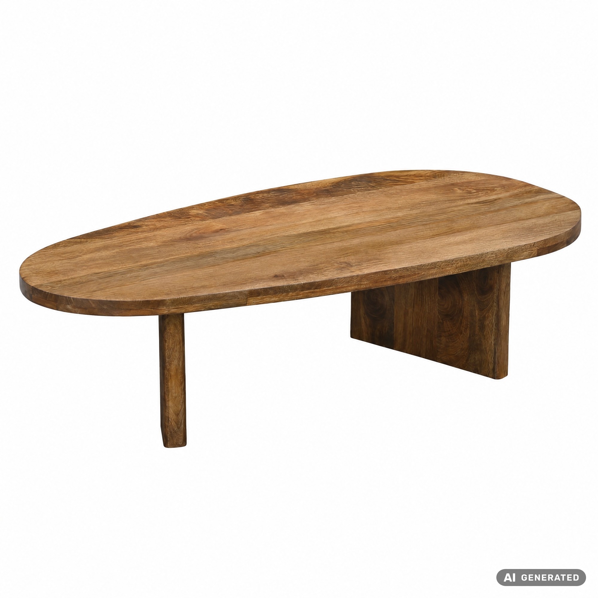 Couchtisch oval Mango Massivholz Sofatisch 120cm Beistelltisch Wohnzimmertisch – Ansicht 6