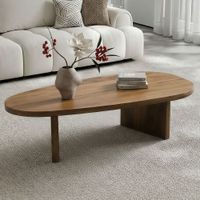 Couchtisch oval Mango Massivholz Sofatisch 120cm Beistelltisch Wohnzimmertisch – Ansicht 1