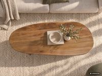Couchtisch oval Mango Massivholz Sofatisch 120cm Beistelltisch Wohnzimmertisch – Ansicht 5