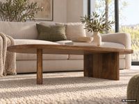 Couchtisch oval Mango Massivholz Sofatisch 120cm Beistelltisch Wohnzimmertisch – Ansicht 7